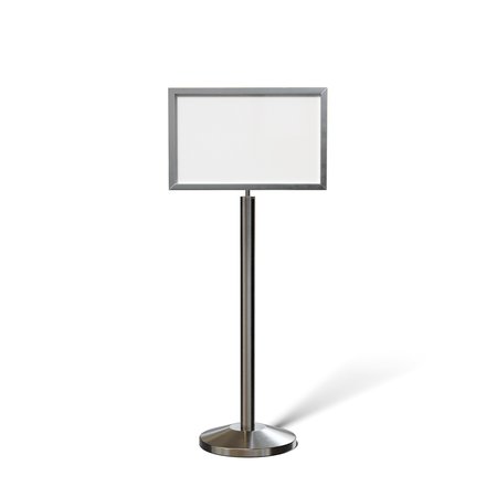 MONTOUR LINE Sign Frame Floor Standing 14 x 22 in. H Satin Stainless Steel FS200-1422-H-SS